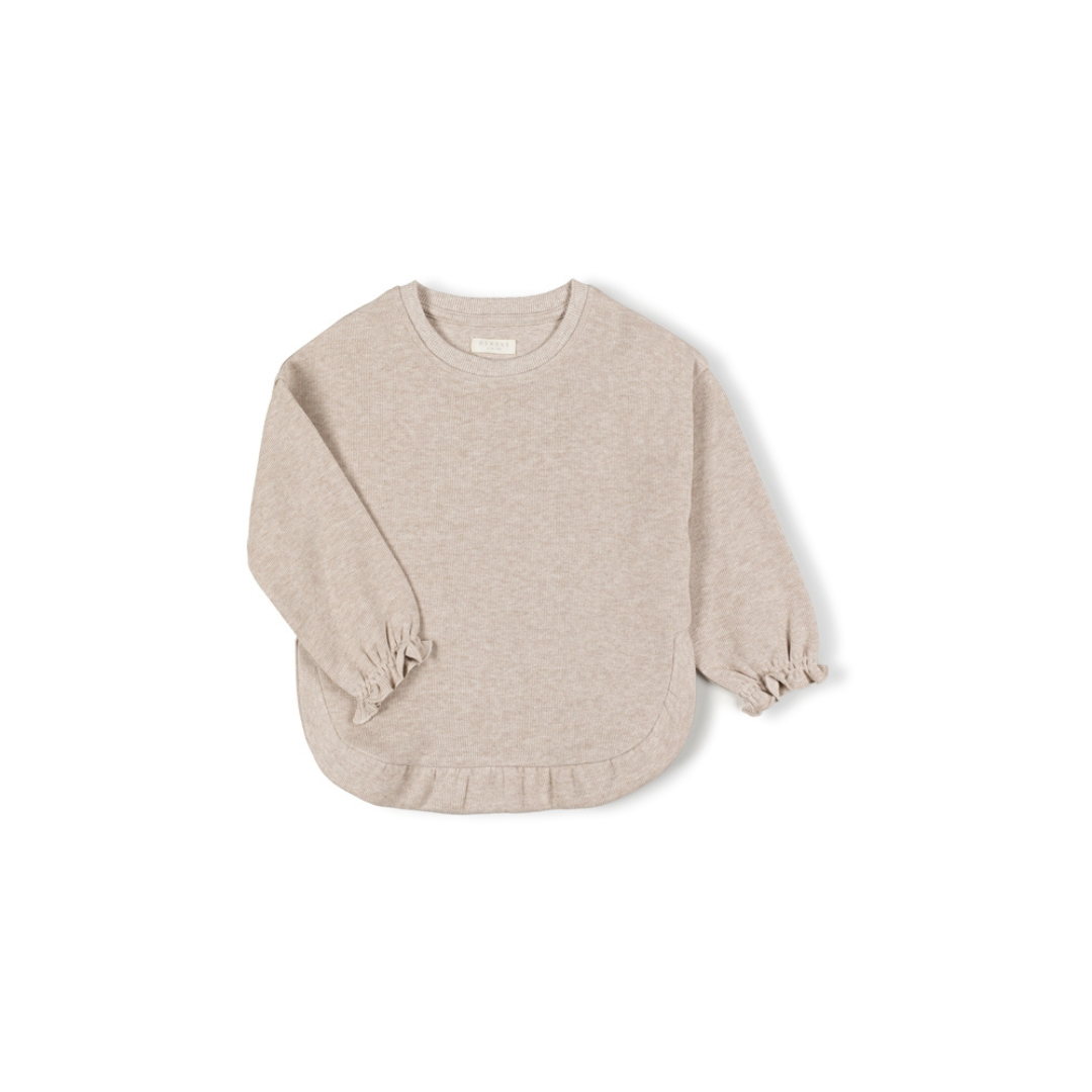 Ruffled Sweater - beige