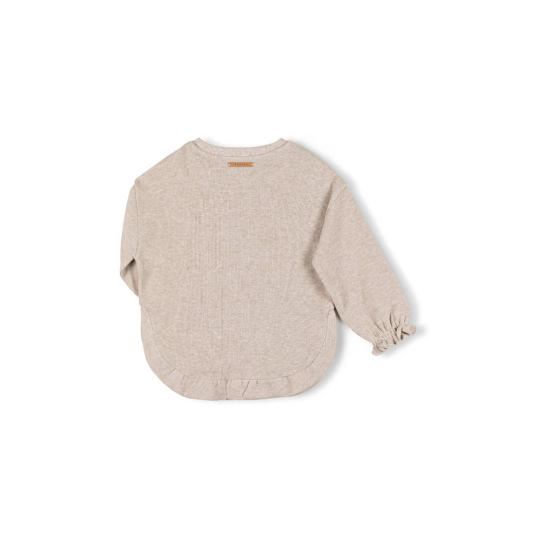 Ruffled Sweater - beige