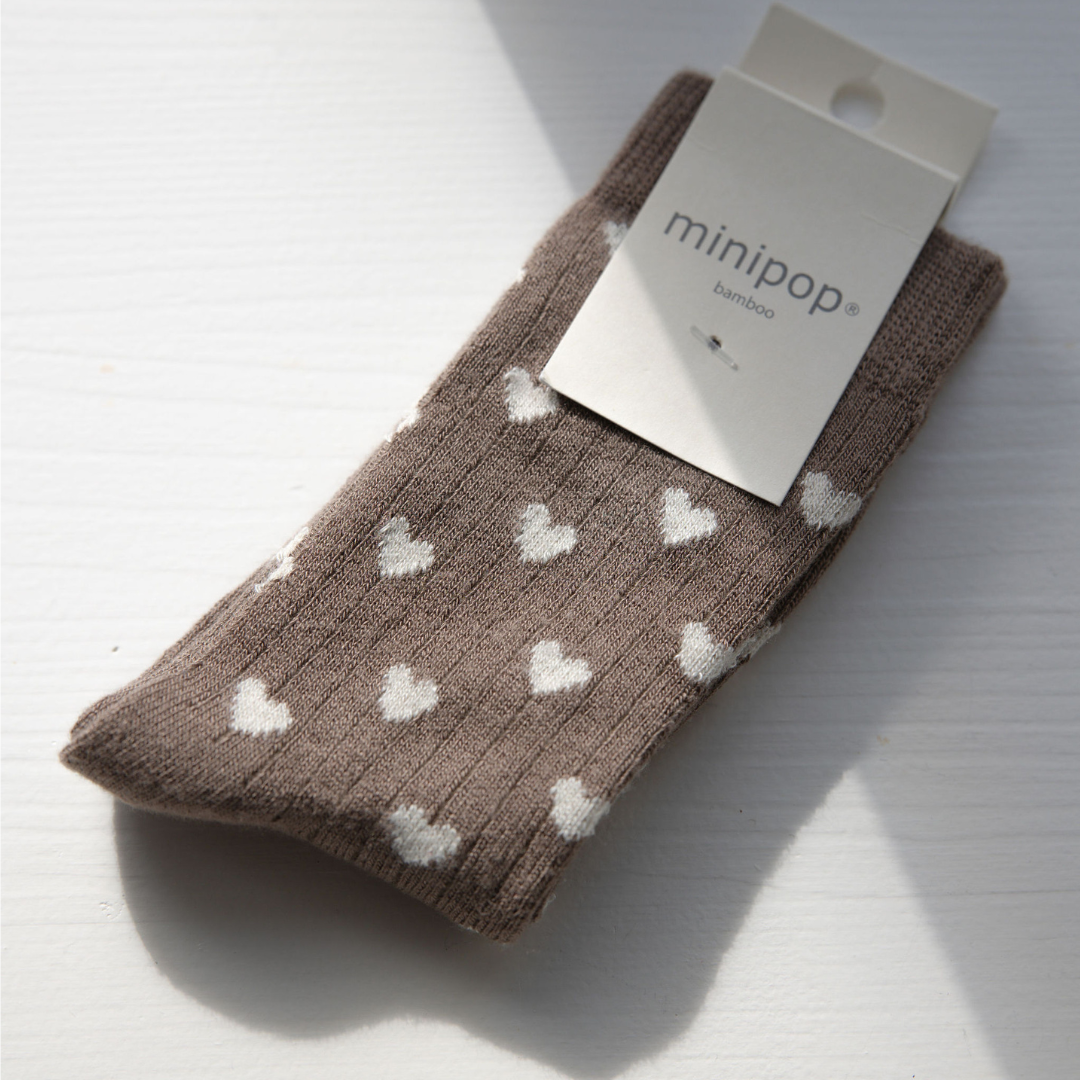 Socken Herz - beige