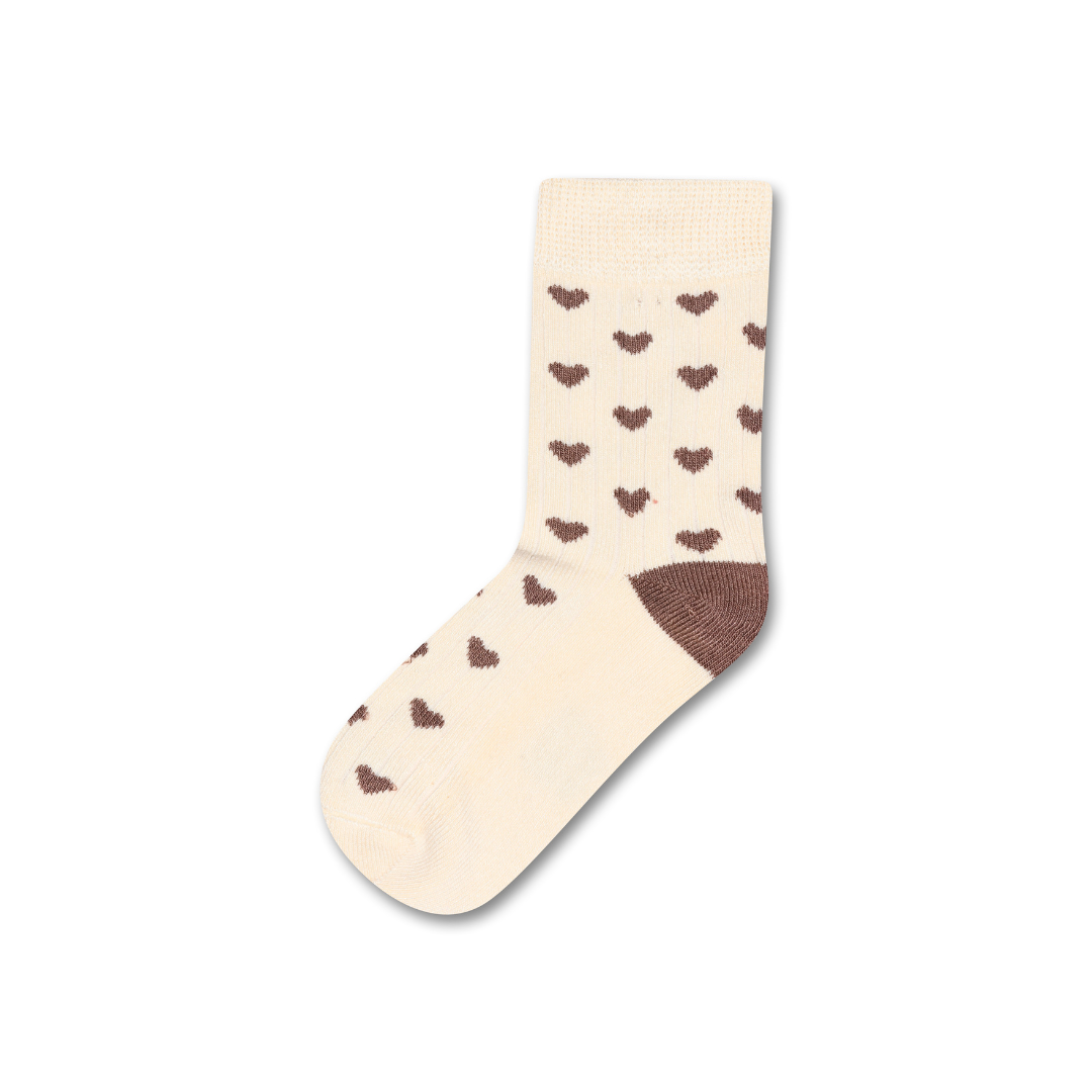 Socken Herz - hellbeige