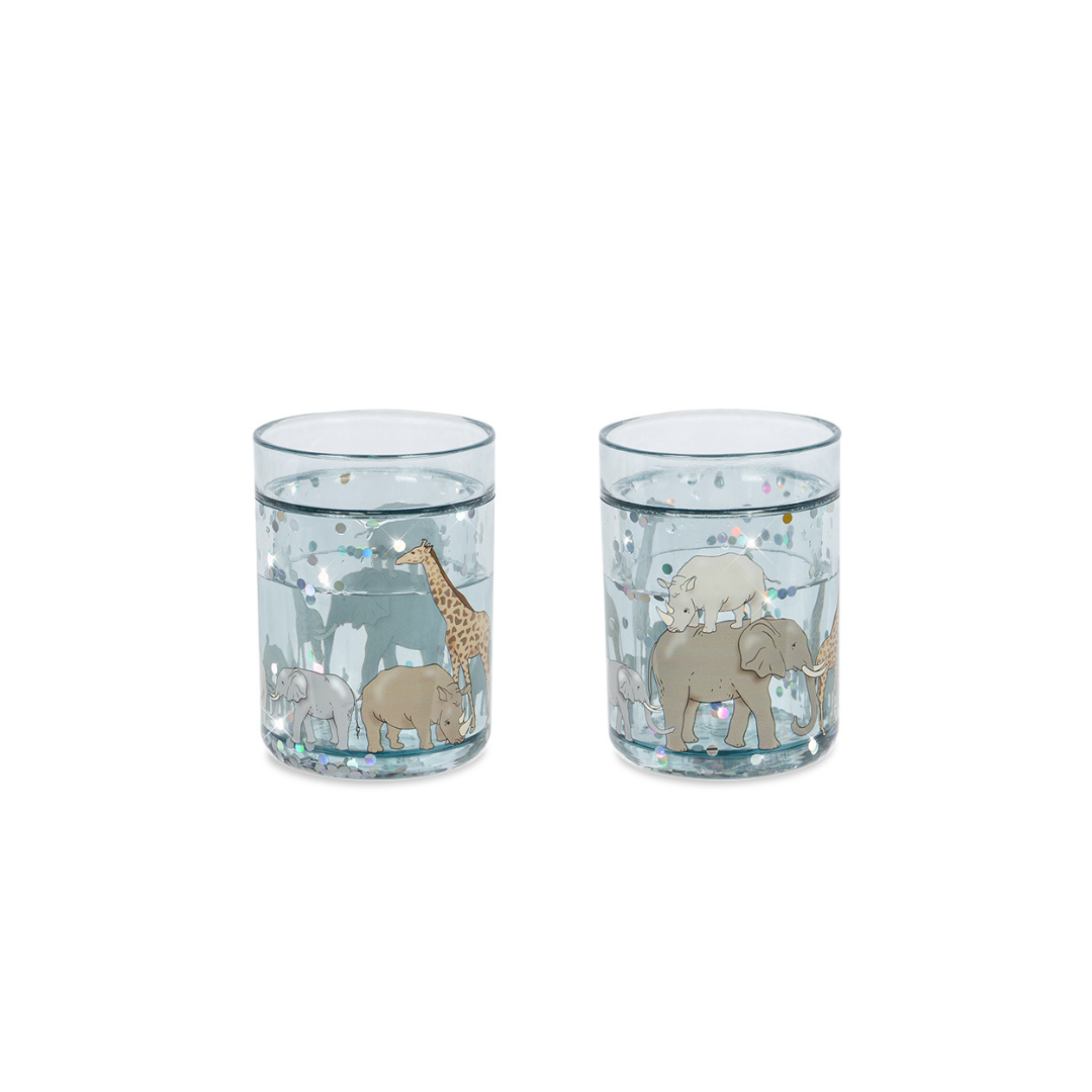 2er Pack Glitzerbecher - Safari