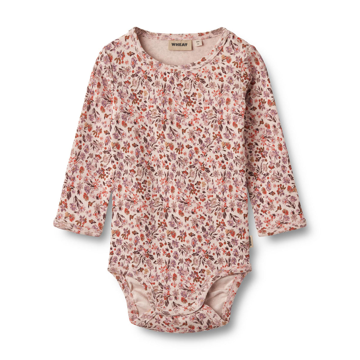 Langarm Body Liv - pale rose flowers