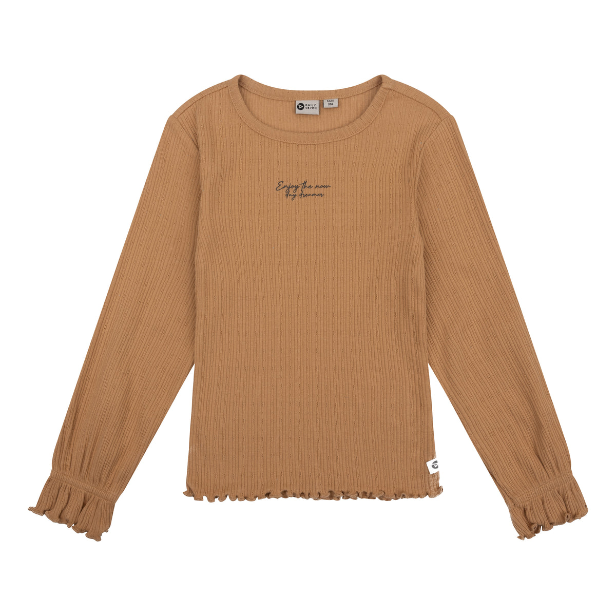 T-Shirt langarm Rib - sand